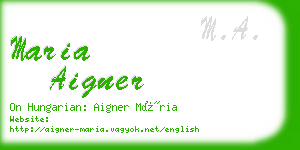 maria aigner business card